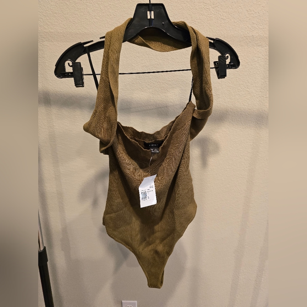 Forever 21 Olive Sweater Jumpsuit Size Large